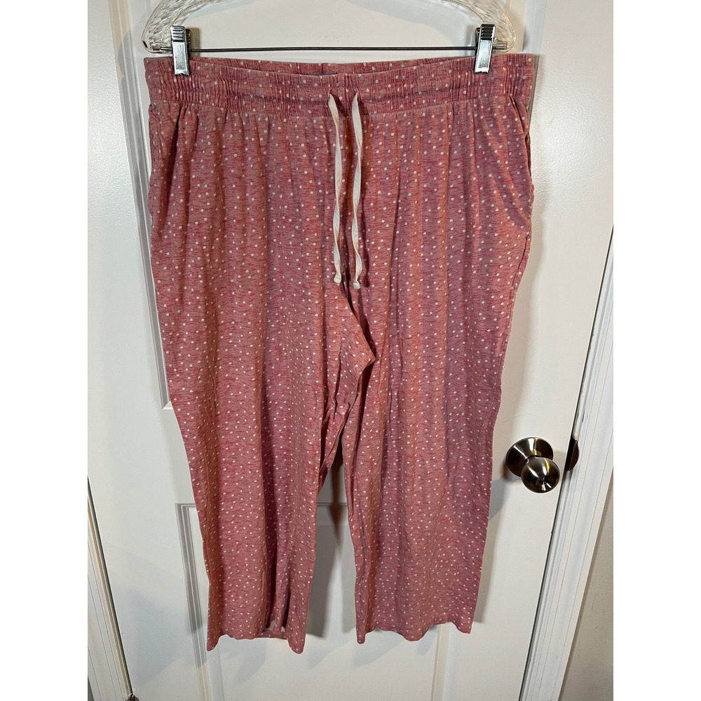 Jane and Bleecker Womens Pajama Pants Polka Dot Pink XL